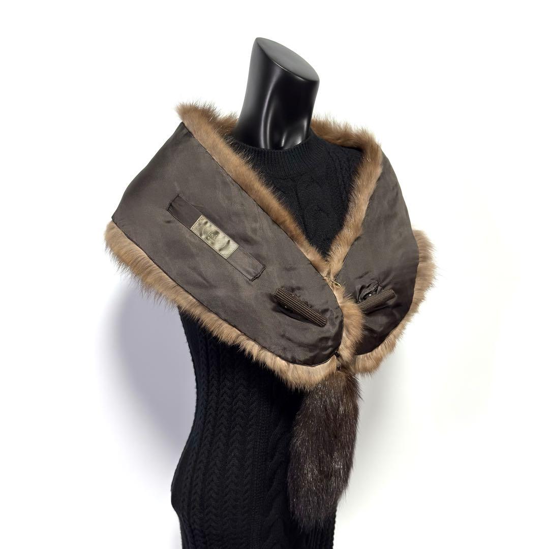 【黒貂】RUSSIAN SABLE ロシアンセーブル リアルファー ショール