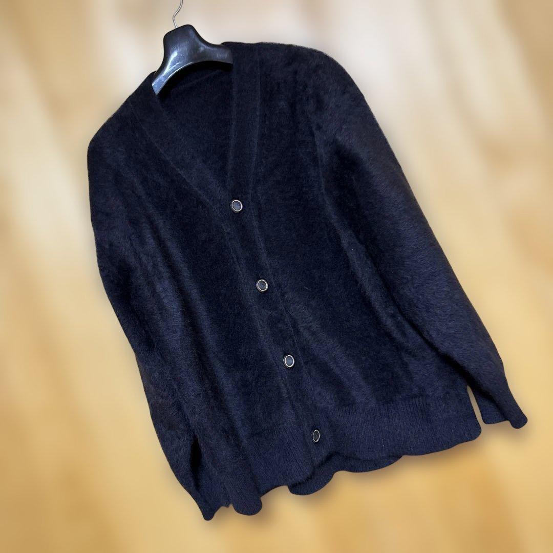 佐藤健 ABYTS ゴールドボタンシャギーカーディガン size1 黒