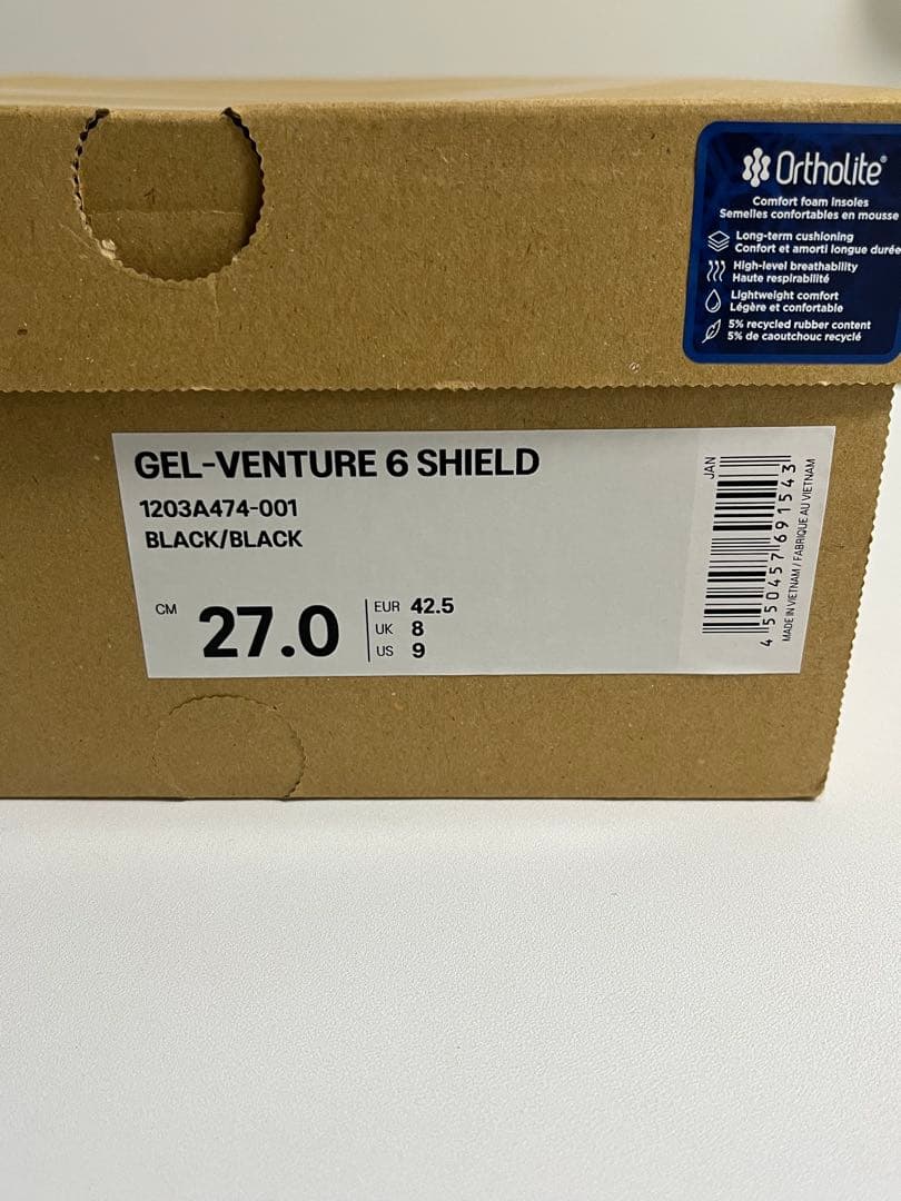 靴 asics GEL-VENTURE 6 SHIELD Black 27cm