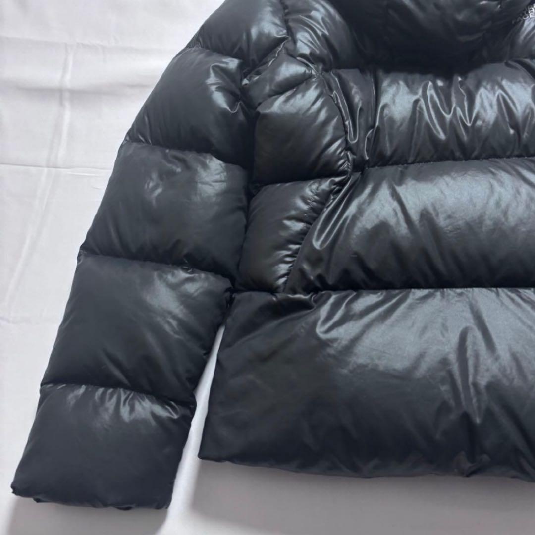 ☆人気　ノースフェイス　刺繍ロゴ　ダウンジャケット　ファーブラック　レディースL