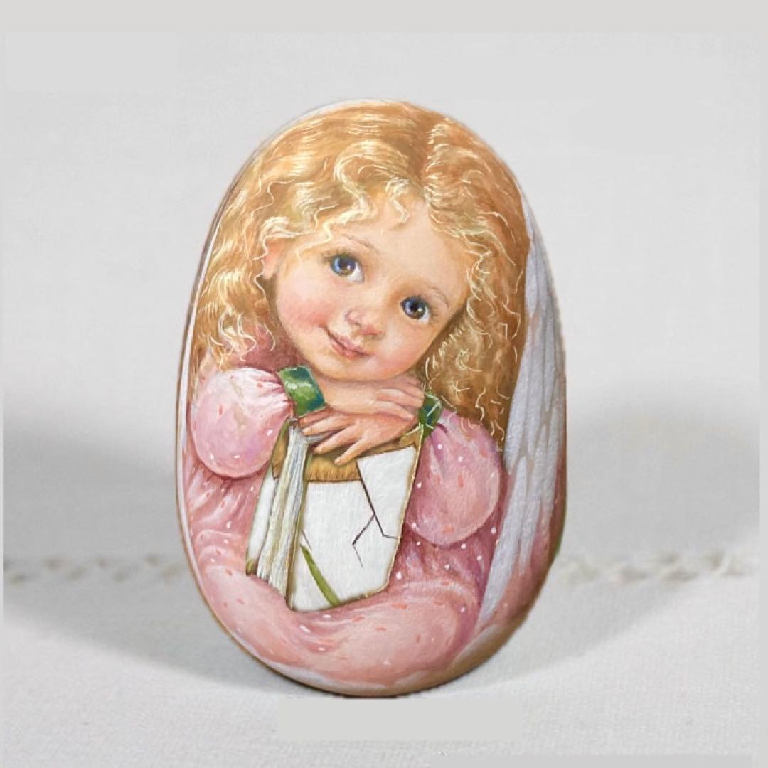 秋の感謝セール♪ロシア雑貨☆天使のエッグオーナメント マトリョーシカ リダ工房