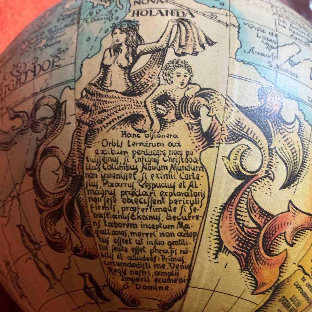 美品　スペイン製　高級インテリア　ビンテージ 地球儀 木製スタンド　回転可