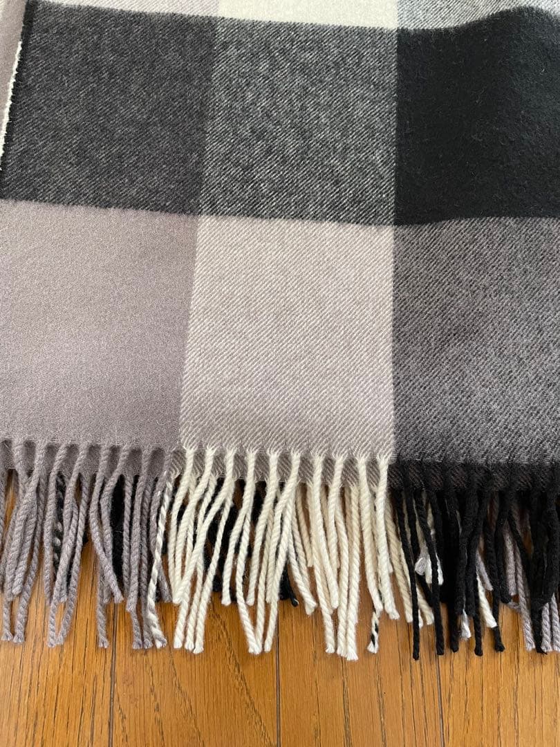 Johnstons of Elgin カシミヤ大判ストールブロックチェック