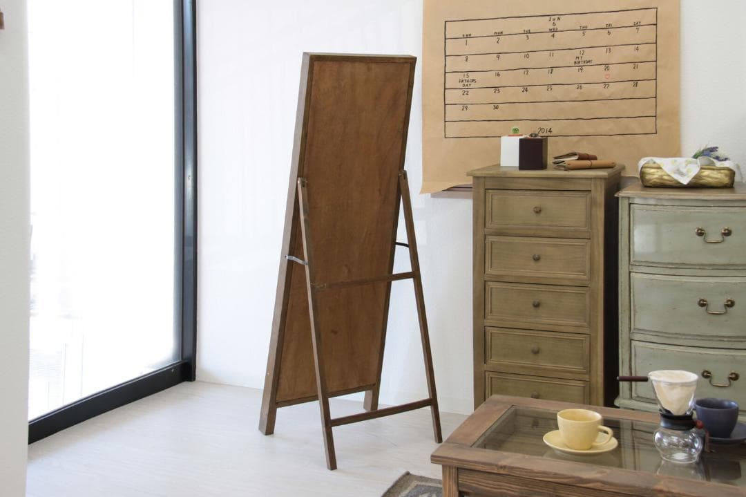 ドア型ミラー☆ホワイト　ミラー　ドアミラー　スタンドミラー　壁掛け　姿見　鏡