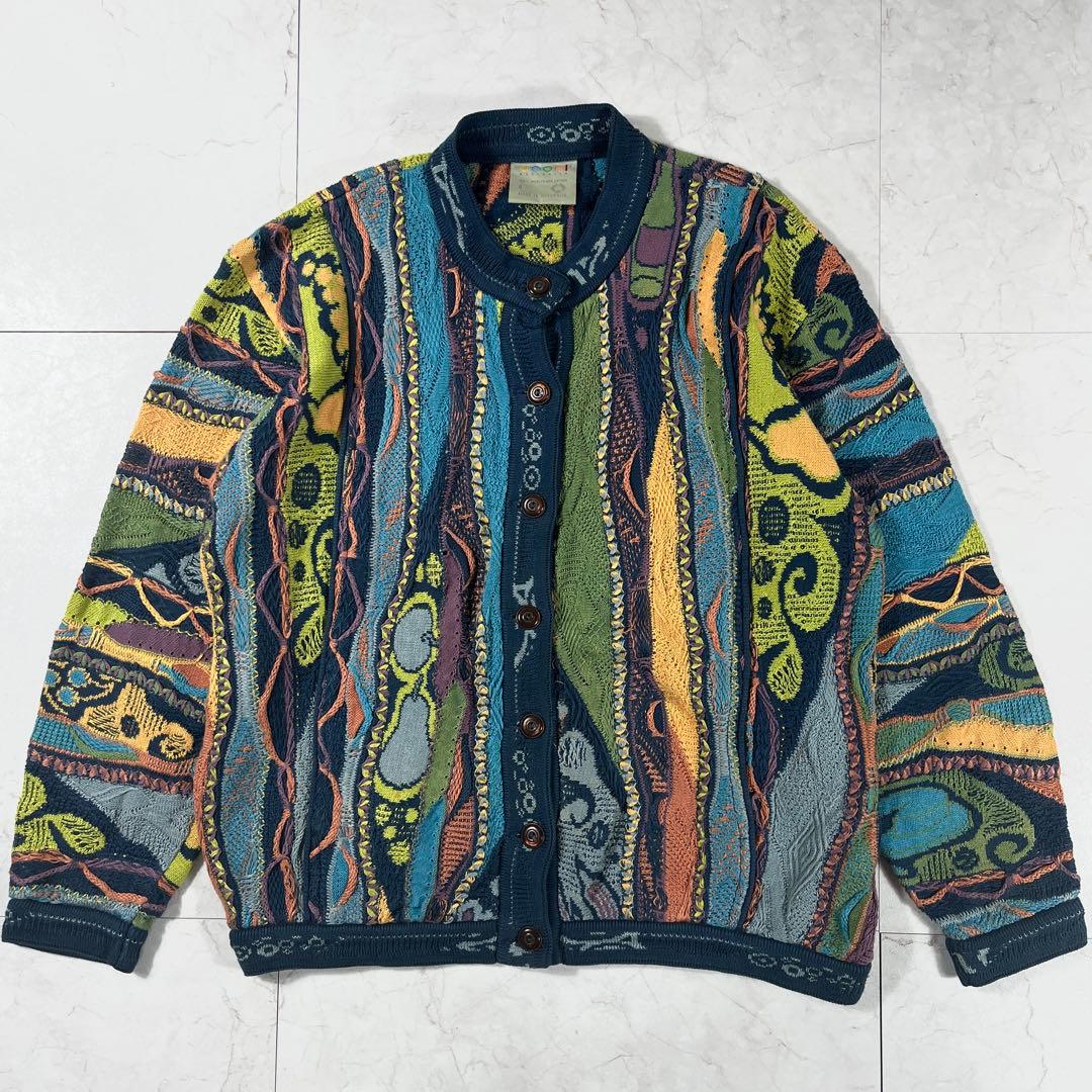 COOGI 3Dニット 芸術 フルーツ柄 オーストラリア製 カーディガン 90s
