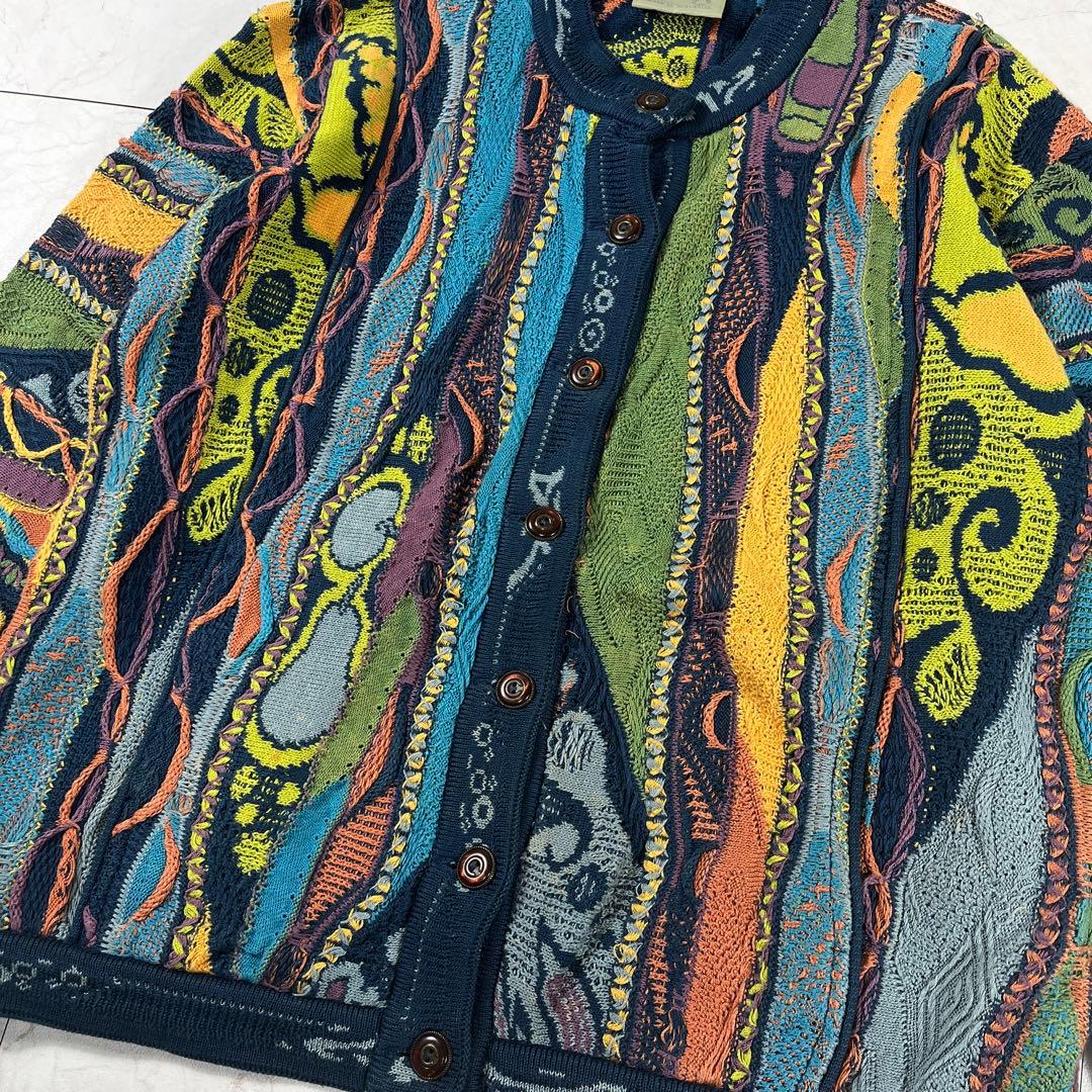 COOGI 3Dニット 芸術 フルーツ柄 オーストラリア製 カーディガン 90s