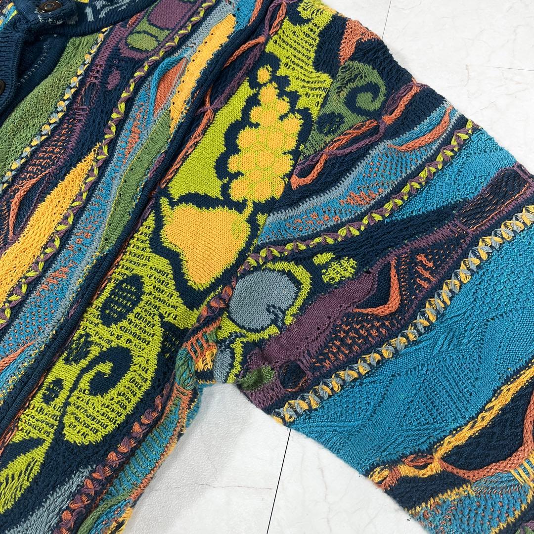 COOGI 3Dニット 芸術 フルーツ柄 オーストラリア製 カーディガン 90s