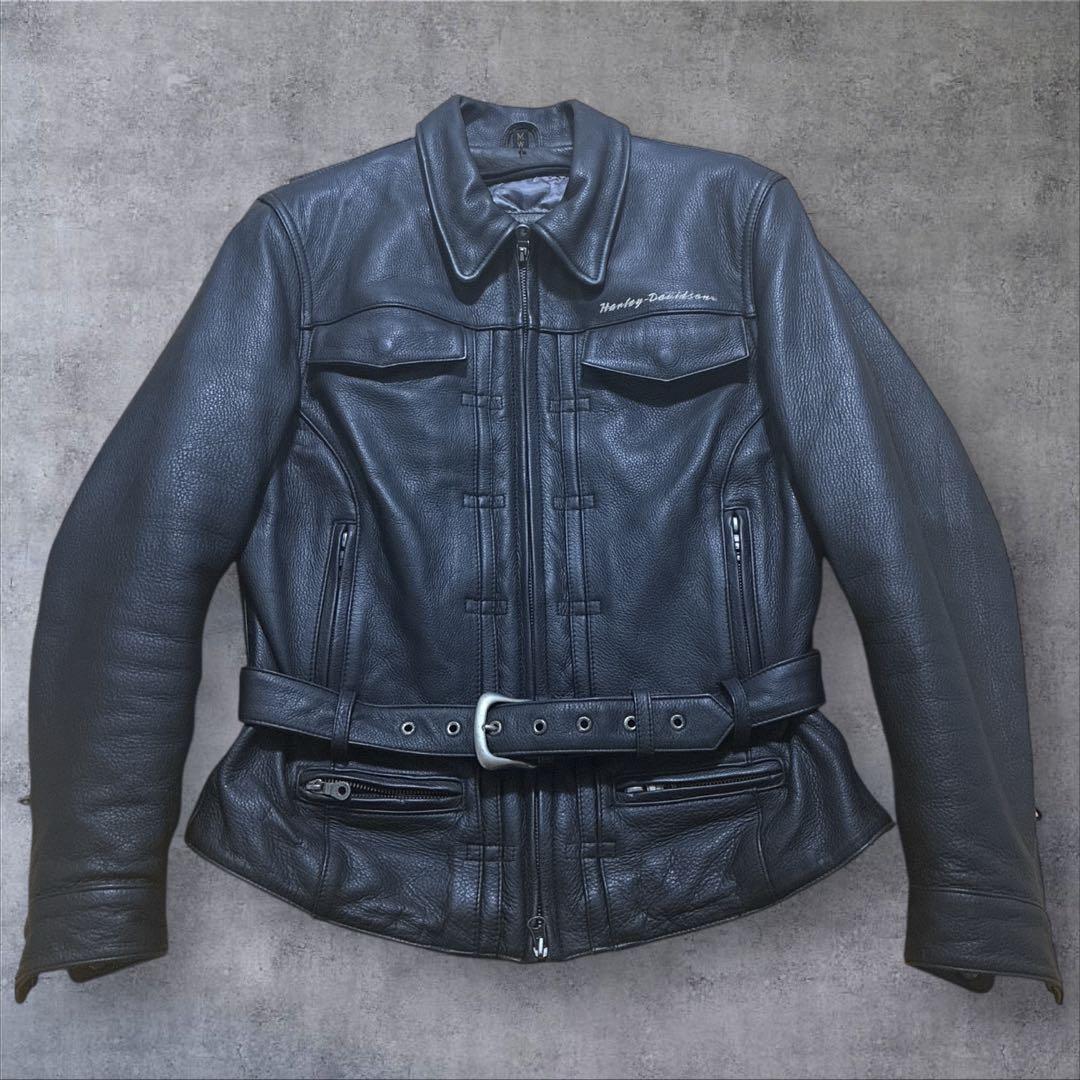 【純正】ハーレーダビッドソン 本革 ライダース キルティング MW シボ