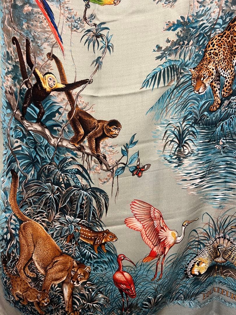 【美品】HERMESカレジェアン140 EQUATEUR 赤道直下 高級生地