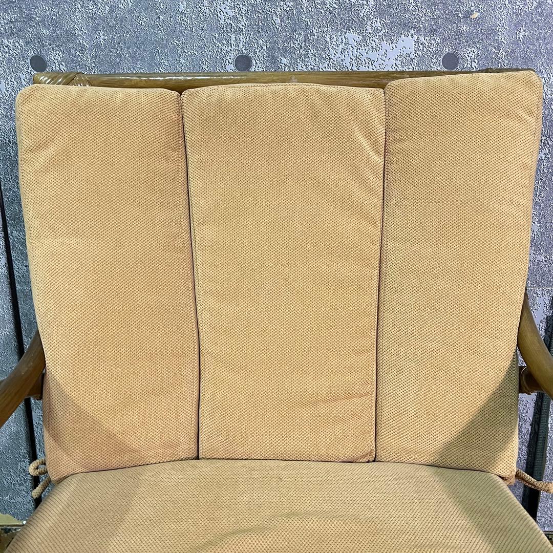 ꧁籐家具꧂ラタン 1人掛けアームソファ&3人掛けソファセット 籐素材 昭和レトロ