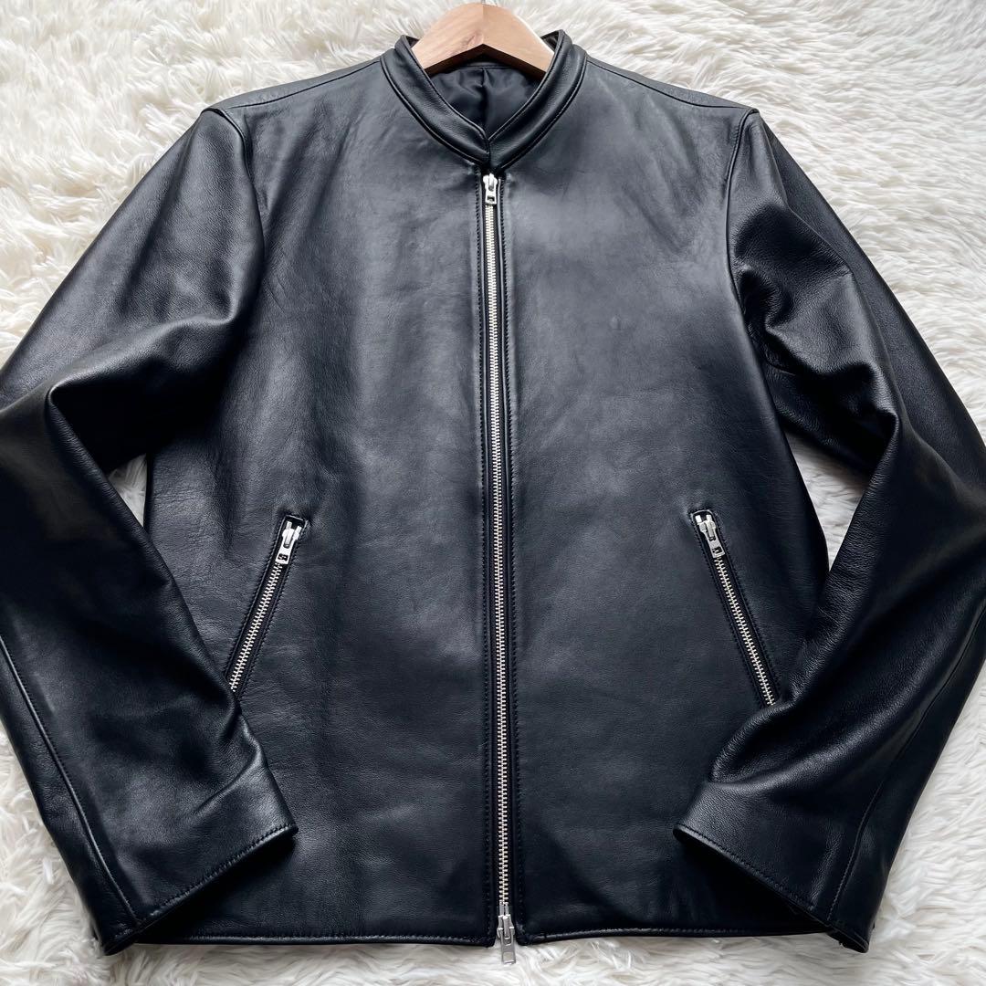 極美品✨リドム　ライダースジャケット　Wジップ　ラムレザー　黒　L