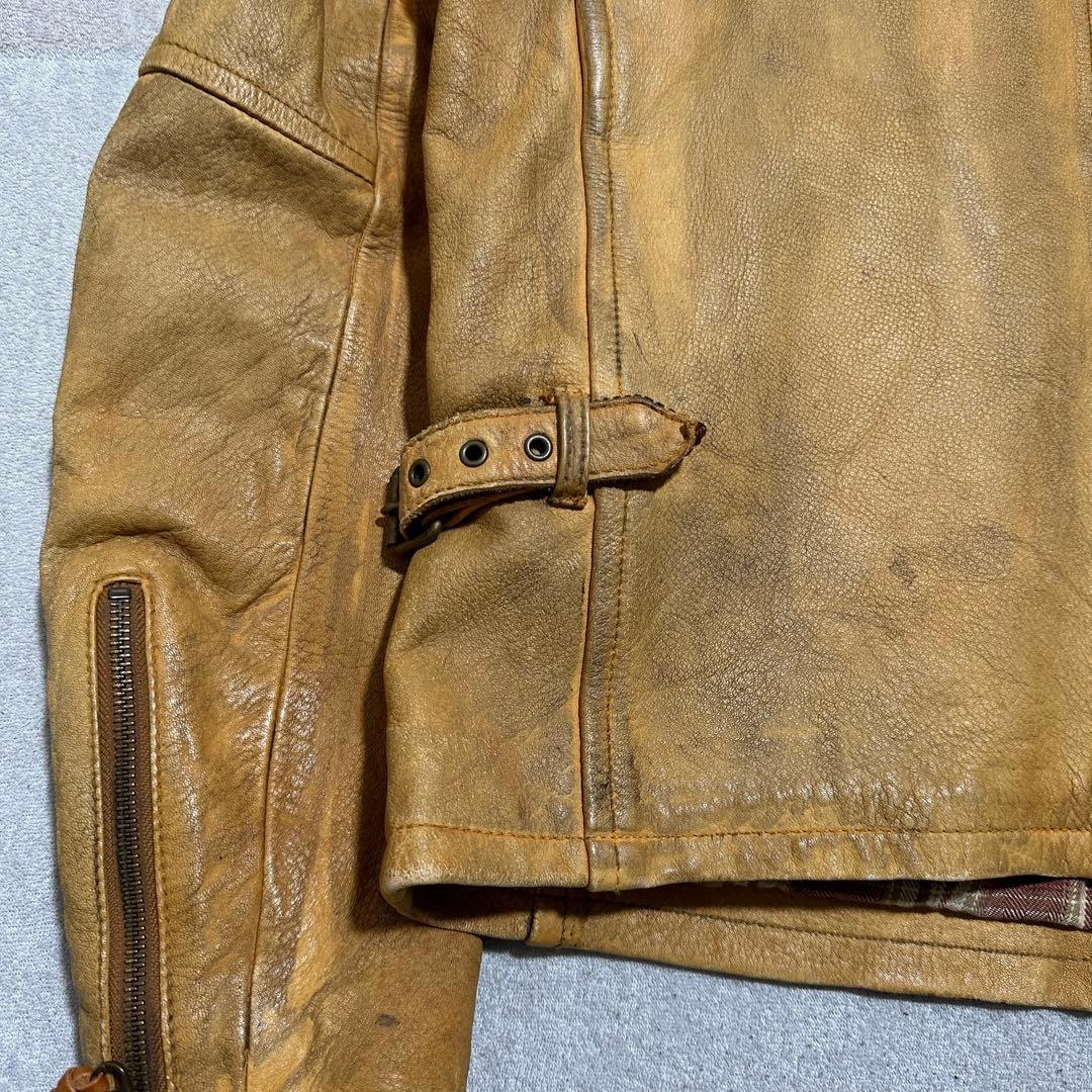 専用★希少✨メンズL Schottクラシックレーサー　シングルライダース　イエロ