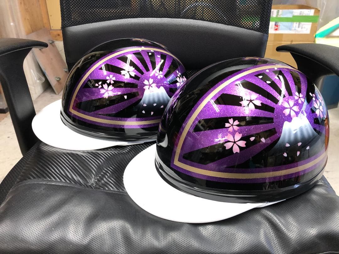 コルク半　カスタム　富士日章　三つボタン　黒紫　桜セット　高級クリヤ送料無料