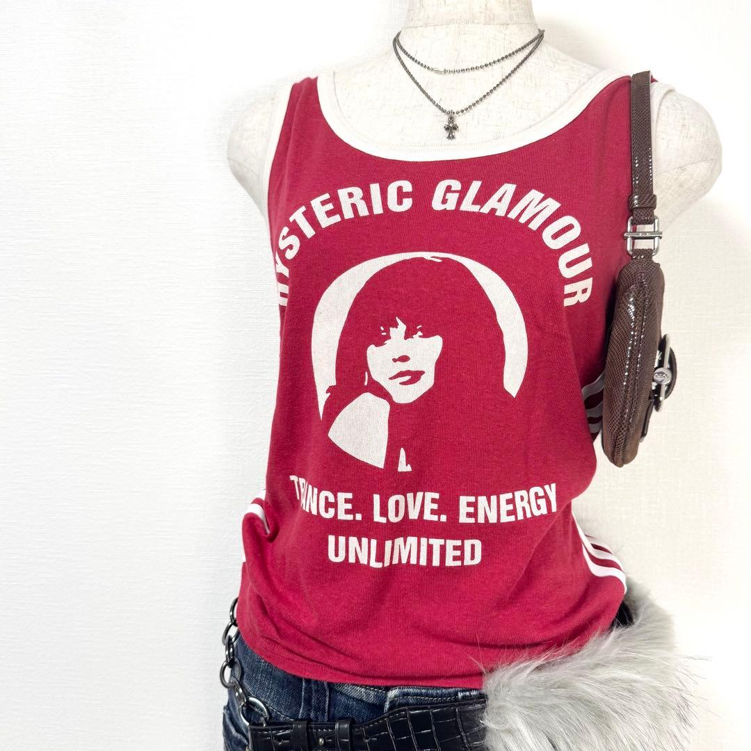 y2k❤️00s HYSTERIC GLAMOUR ヒスガール ラインタンクトップ