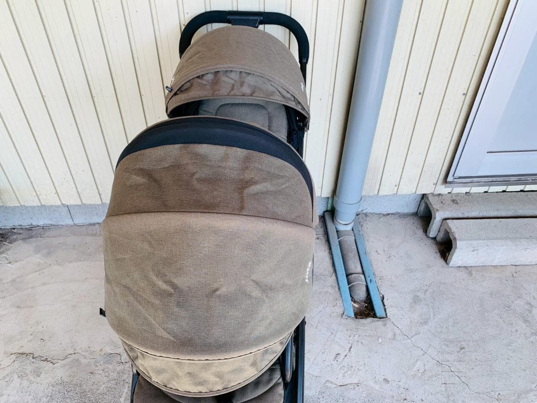 64Z送料込 joie エヴァライトデュオ 2人乗りベビーカー ベージュ 中古品