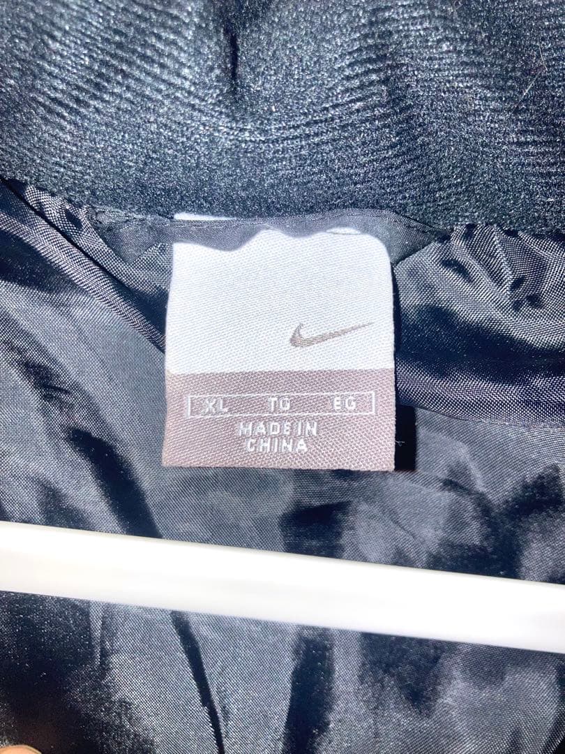 NIKE ロング ダウン ベンチコート ブラック XL フード脱着 未使用に近い