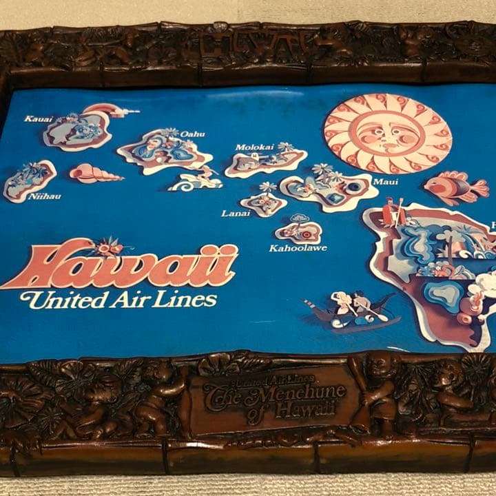 ユナイテッドエアライン メネフネ Hawaii ハワイ 地図 ビンテージ
