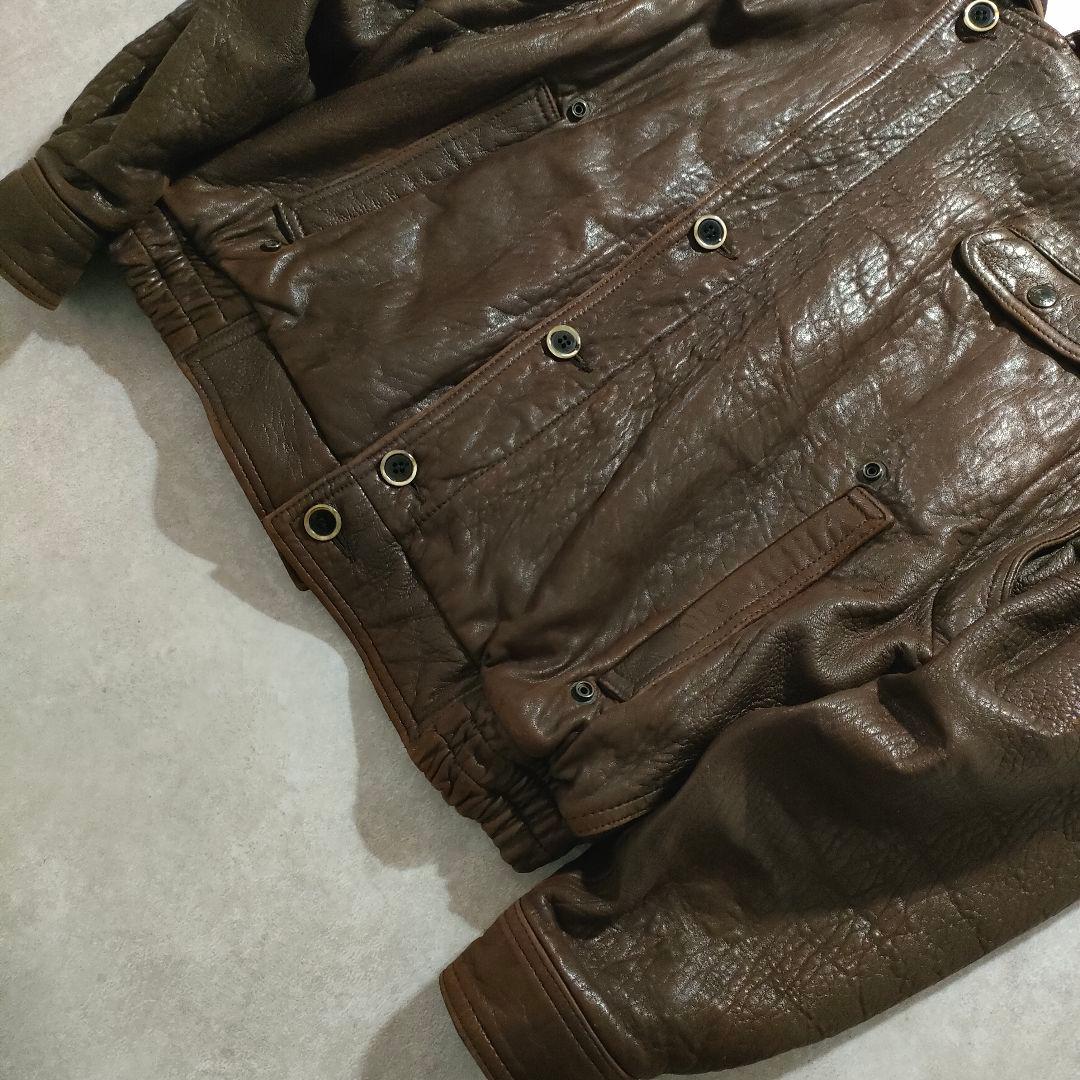 極上/James Dean/leather jacket/羊/シボvintage