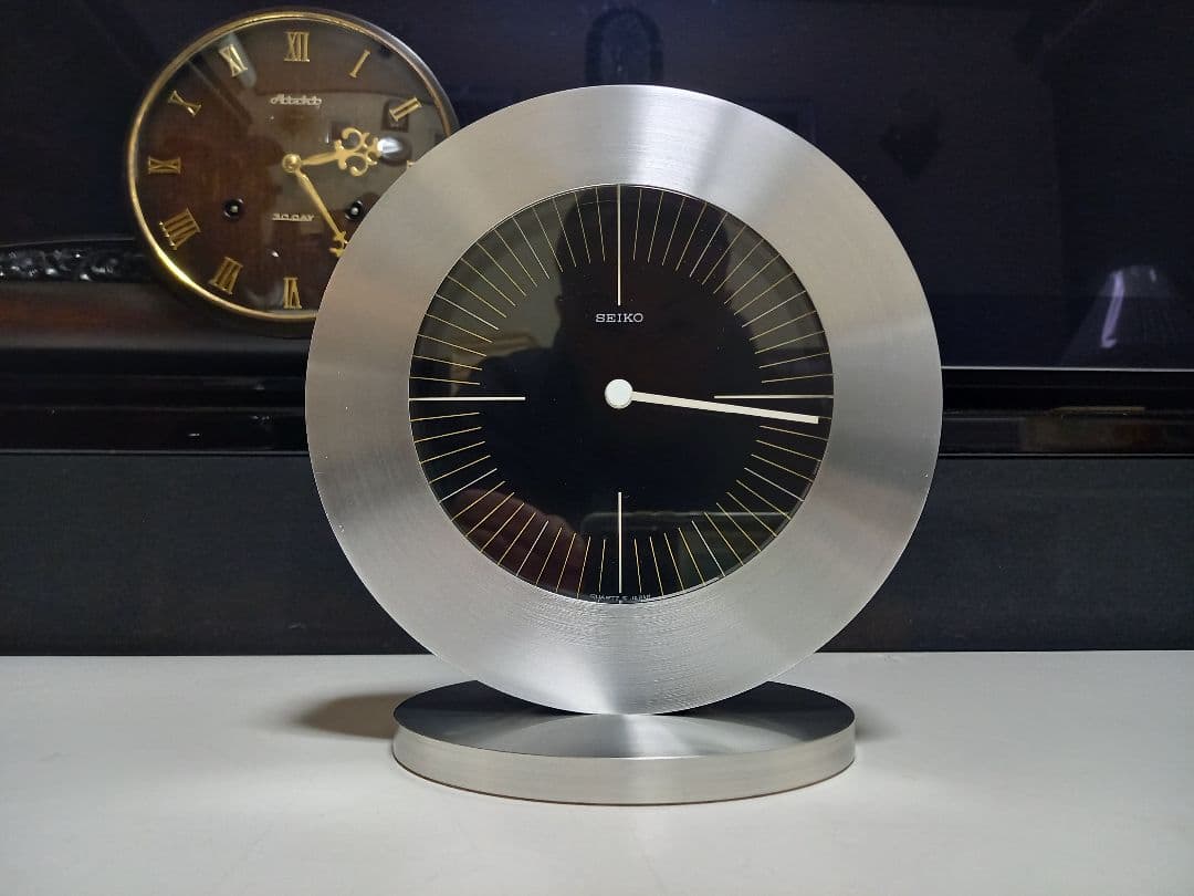 レア　1980's　セイコー　スペースエイジ　ソリッド　アルミニウム　クロック