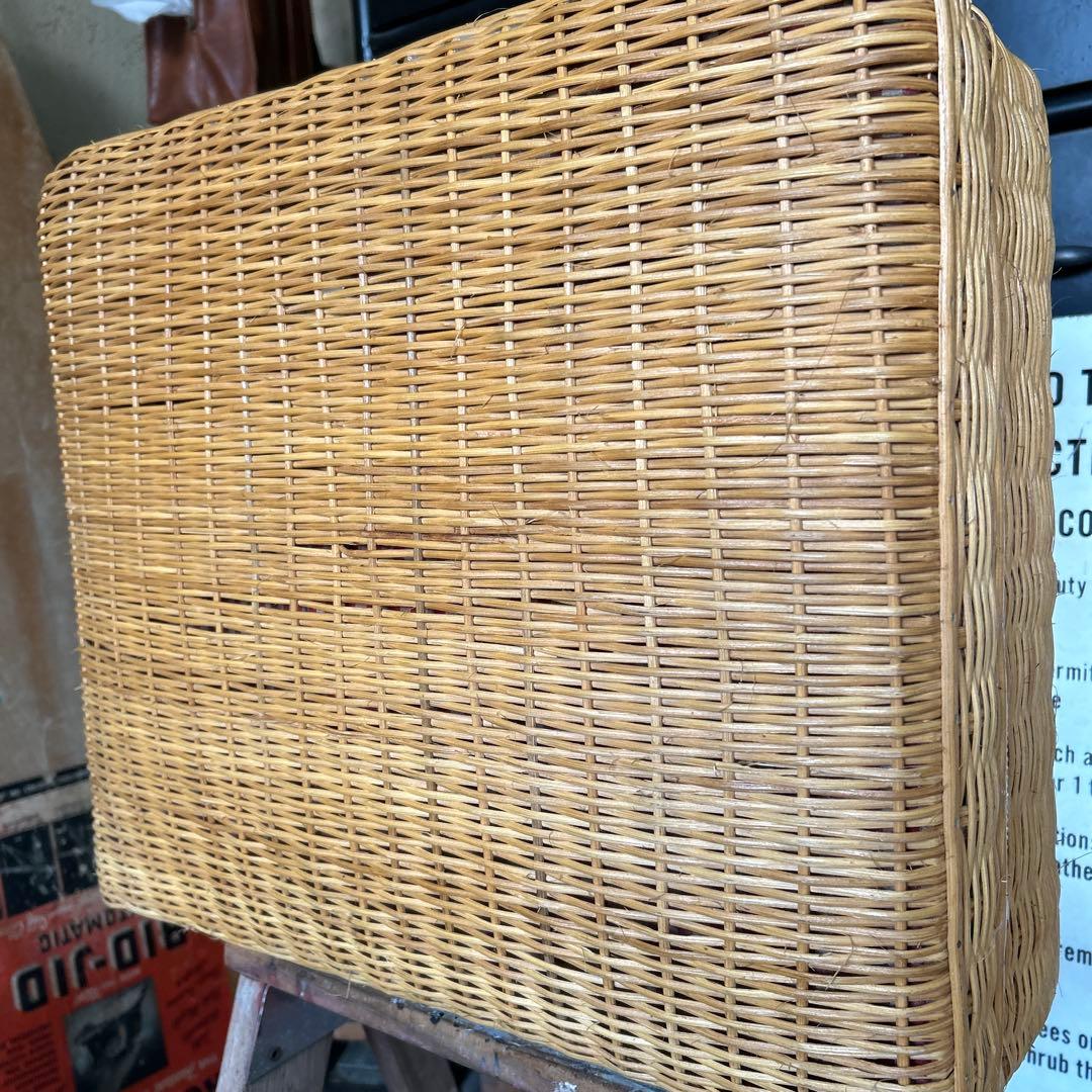 【鍵&ミニトランク付き】 ラタン トランクバスケット かごバック 籠 蚤の市