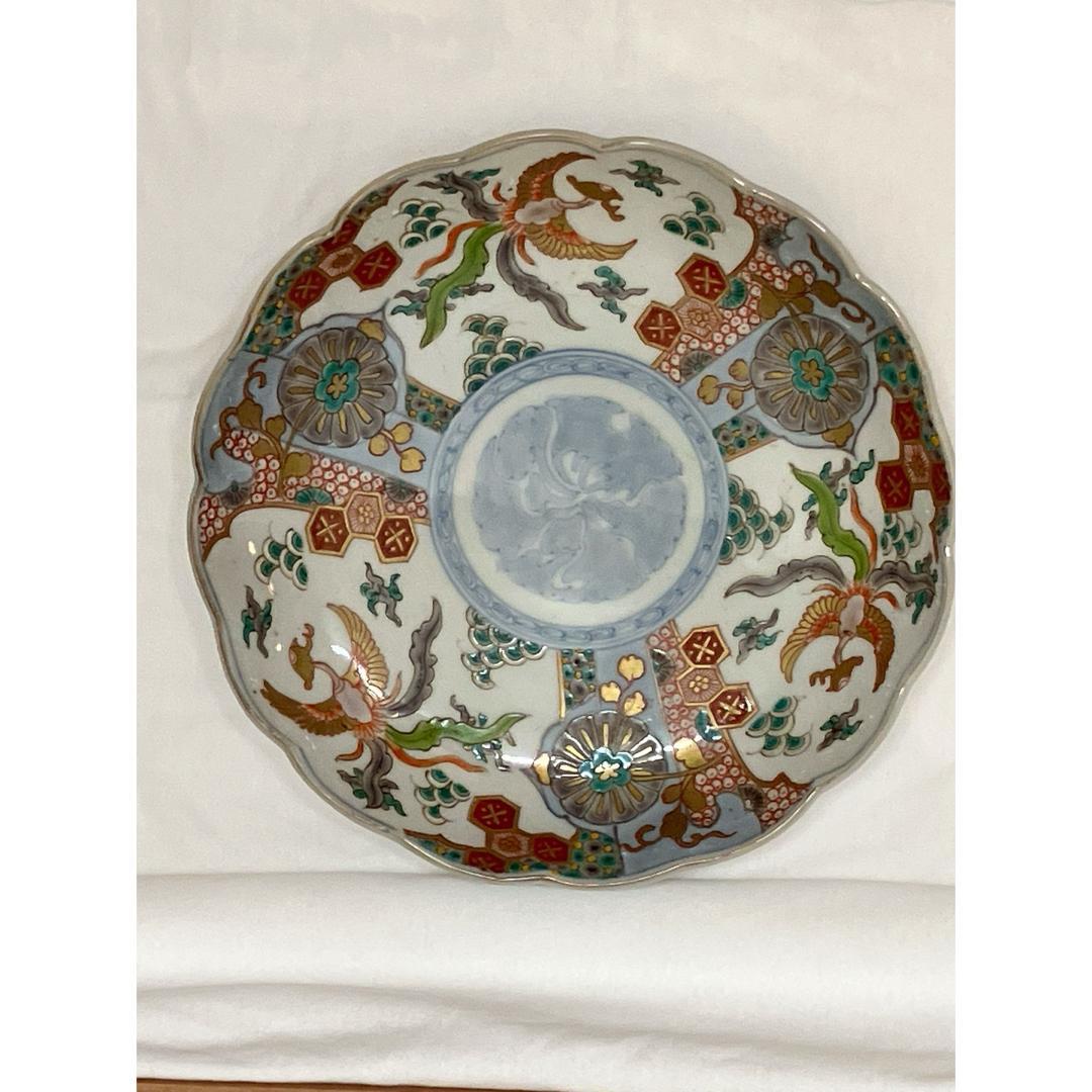 希少　伊万里　なます皿　陶器　明治時代　直径21.5cm 鳳凰