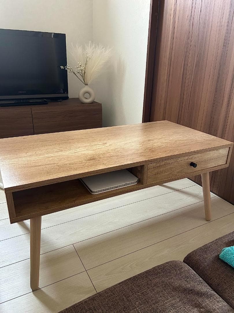 北欧 ローテーブル ちょうどいい高さ 多様な収納スペース