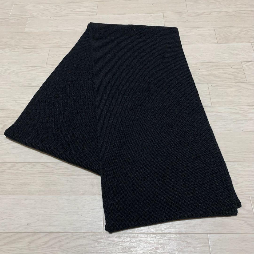 〔美品〕MONCLER ブラック ニットマフラー ブラック　黒　5K1