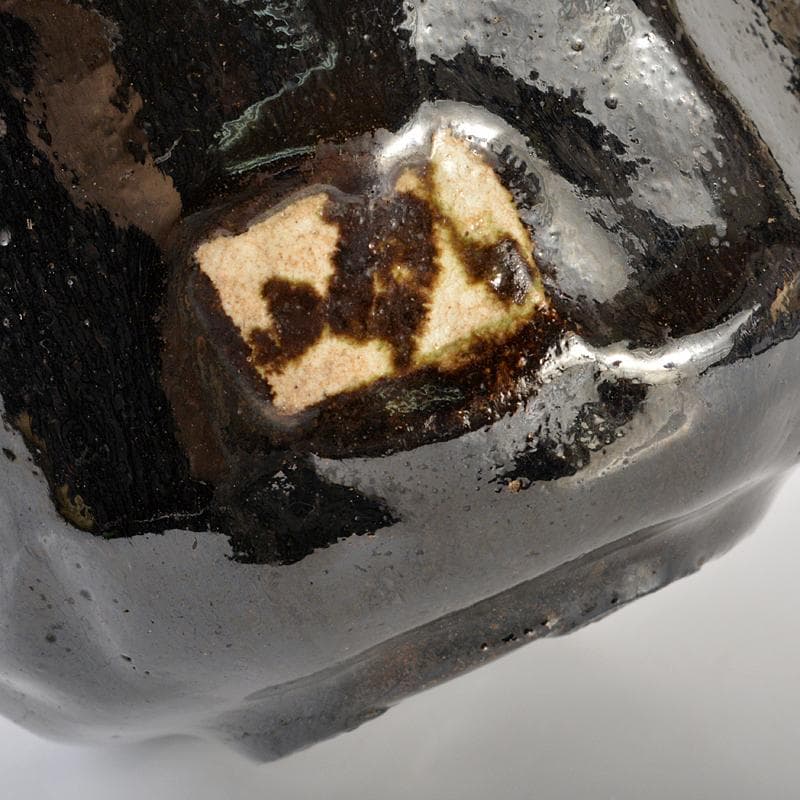 茶道具　尾形乾山造　富士図　黒筒茶碗　極め箱　M　R6620