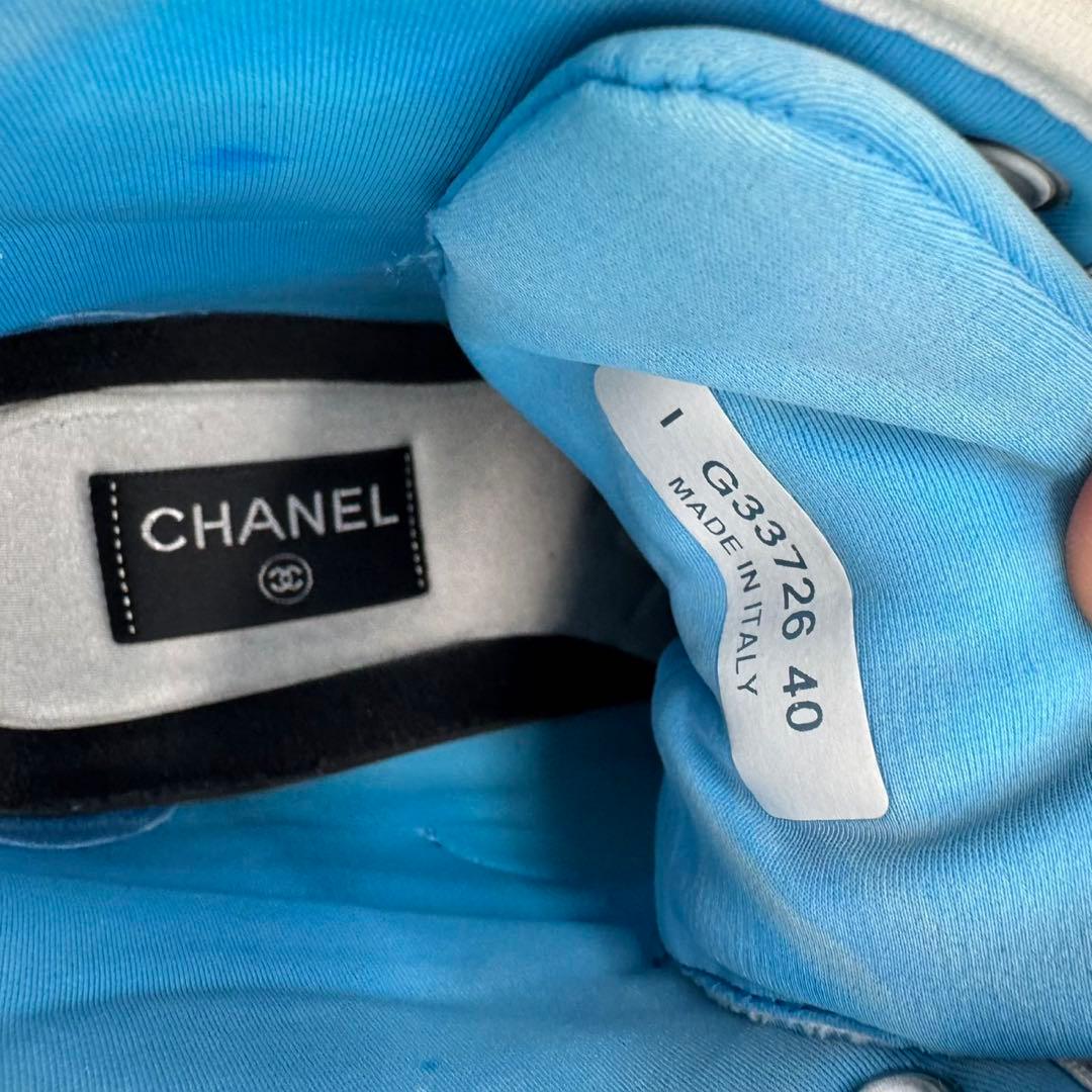 【極美品】　シャネル　CHANEL　ハイカットスニーカー　40　ロゴ　25cm