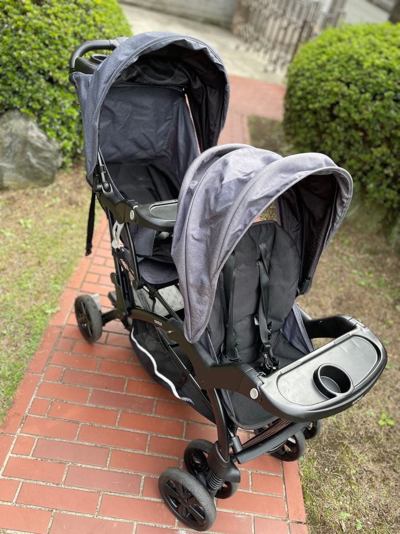 【直接取引限定】カトージ　二人でゴーDX　デニム　二人乗りベビーカー