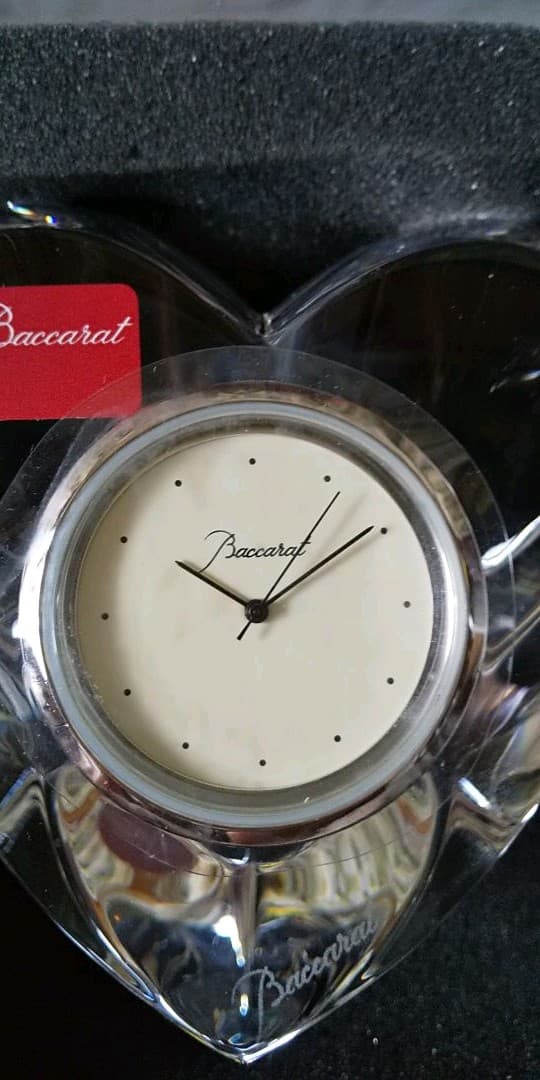 訳あり新品 Baccarat バカラ ハート 置時計 送料無料