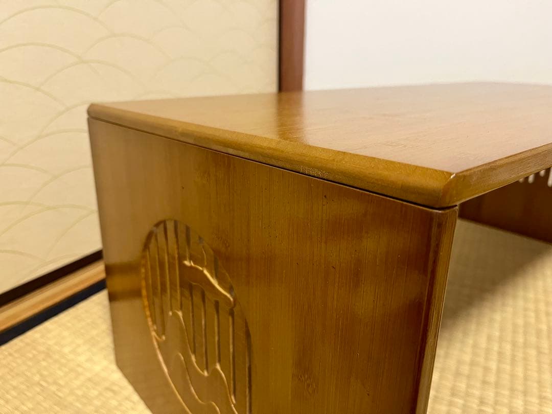 【新品未使用】木製折りたたみローテーブル