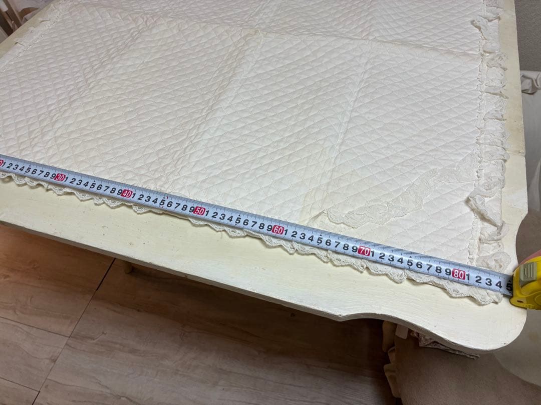 キルティングブランケット　ホワイト　ブランケット　アンティーク　レース　白