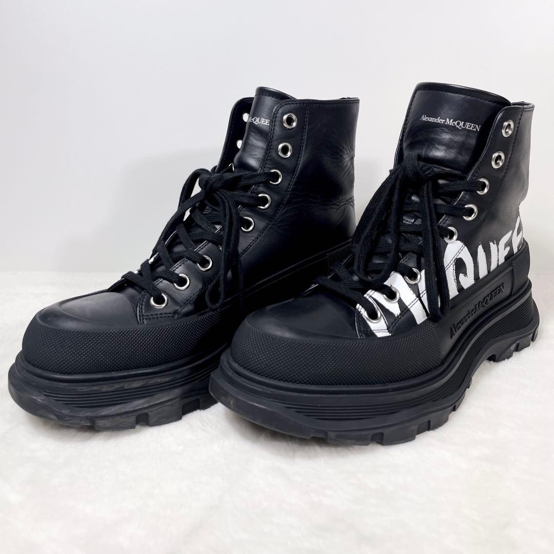 Alexander McQueen スニーカー 厚底 レザー ロゴ 27