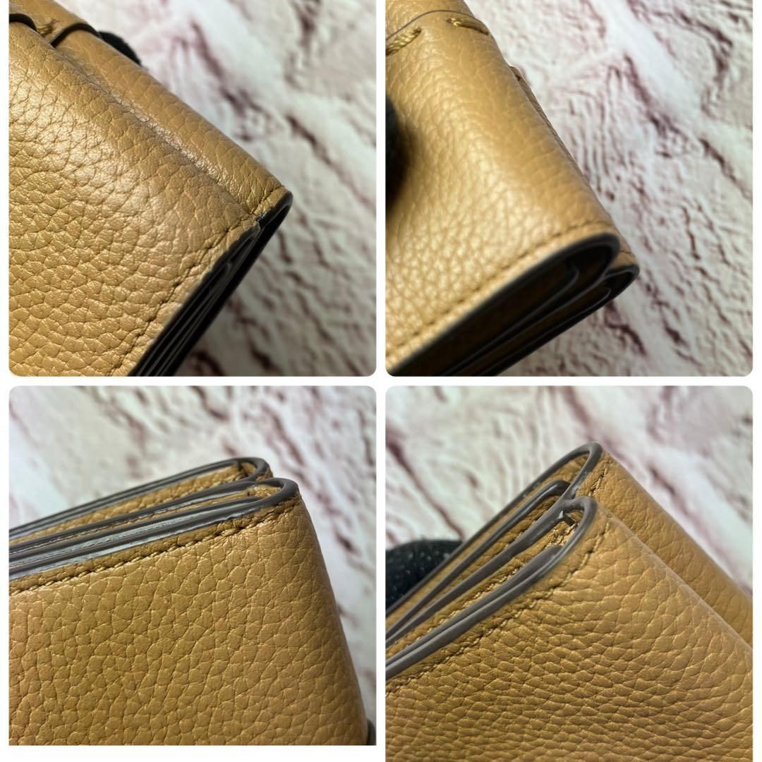 極美品✨トリーバーチ 三つ折り財布 マックグロー シボ革 レザー ステッチ