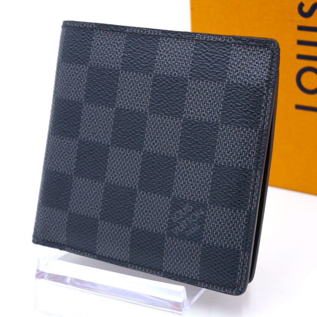 ルイヴィトン マルコ ダミエグラフィット 二つ折り財布 ブラック コンパクト