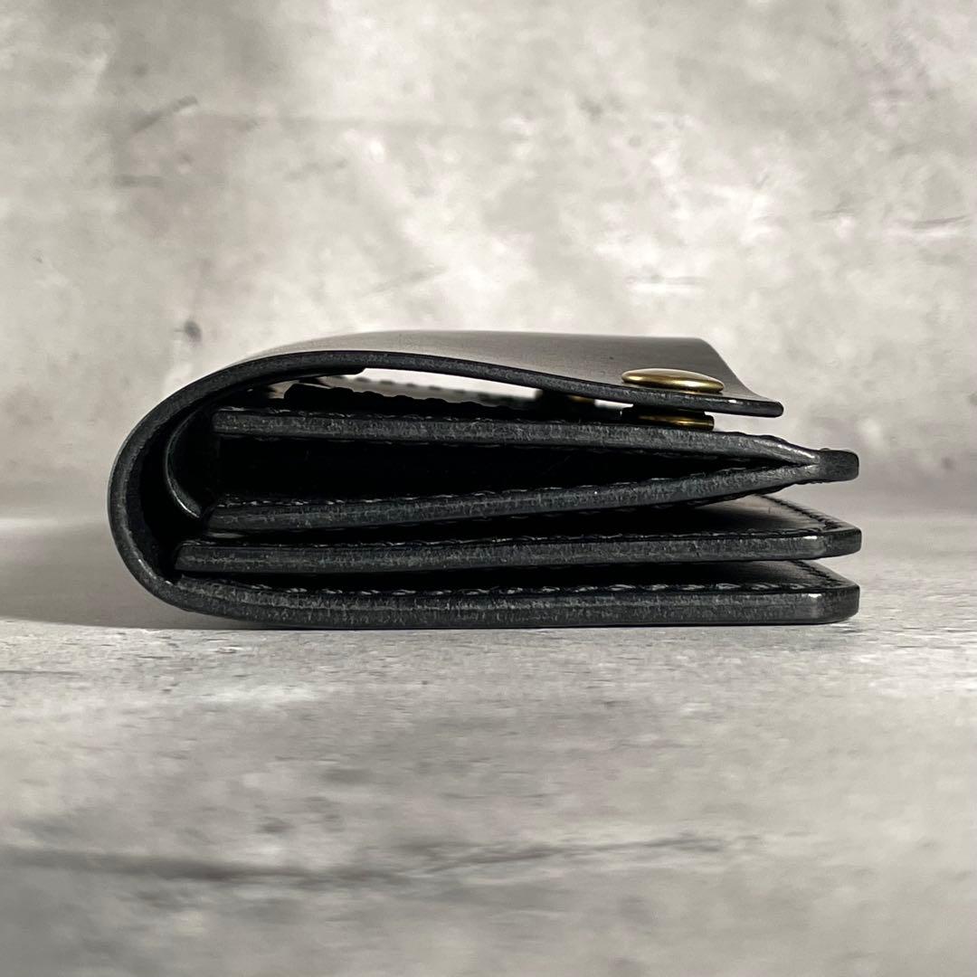 トラッカーウォレット ミドル 真鍮チェーン付 本革 ヌメ革　バイカー　無骨