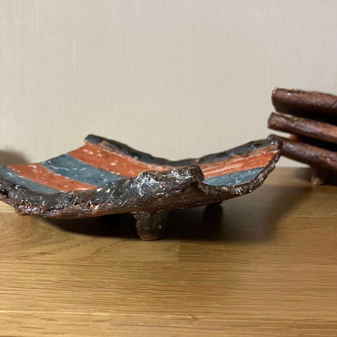 和食器　足付　長方皿　4枚セット