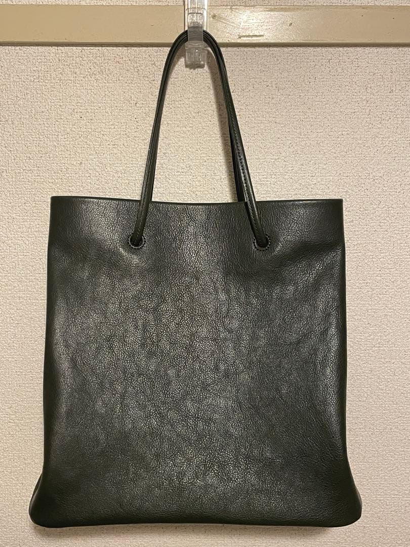 新進工房　大人革袋　グリーン　レザー　トート　緑　バック