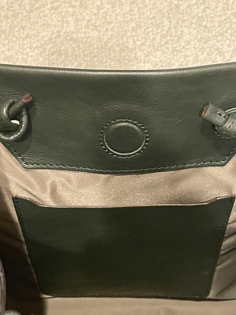 新進工房　大人革袋　グリーン　レザー　トート　緑　バック