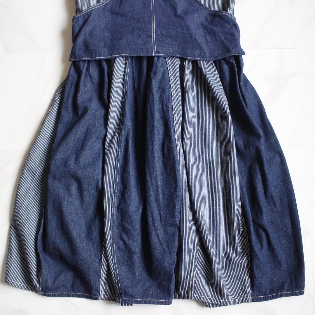 【新品タグ付き】mililopiulu レイヤード風切替バルーンデニムジャンスカ