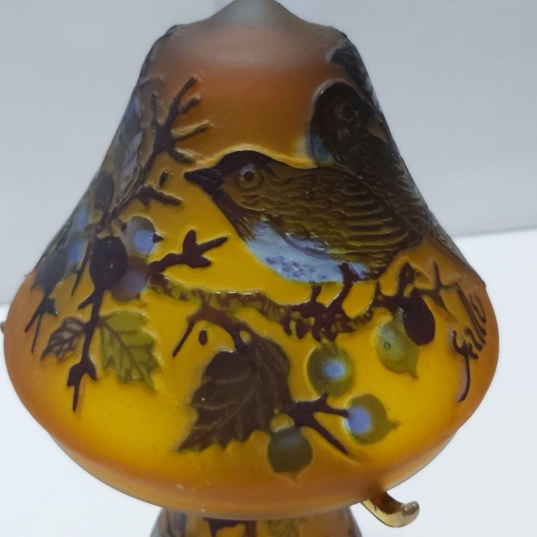 エミール・ガレ 復刻版 ランプ カメオ彫 ルーマニア 鳥 バード 激レア 希少