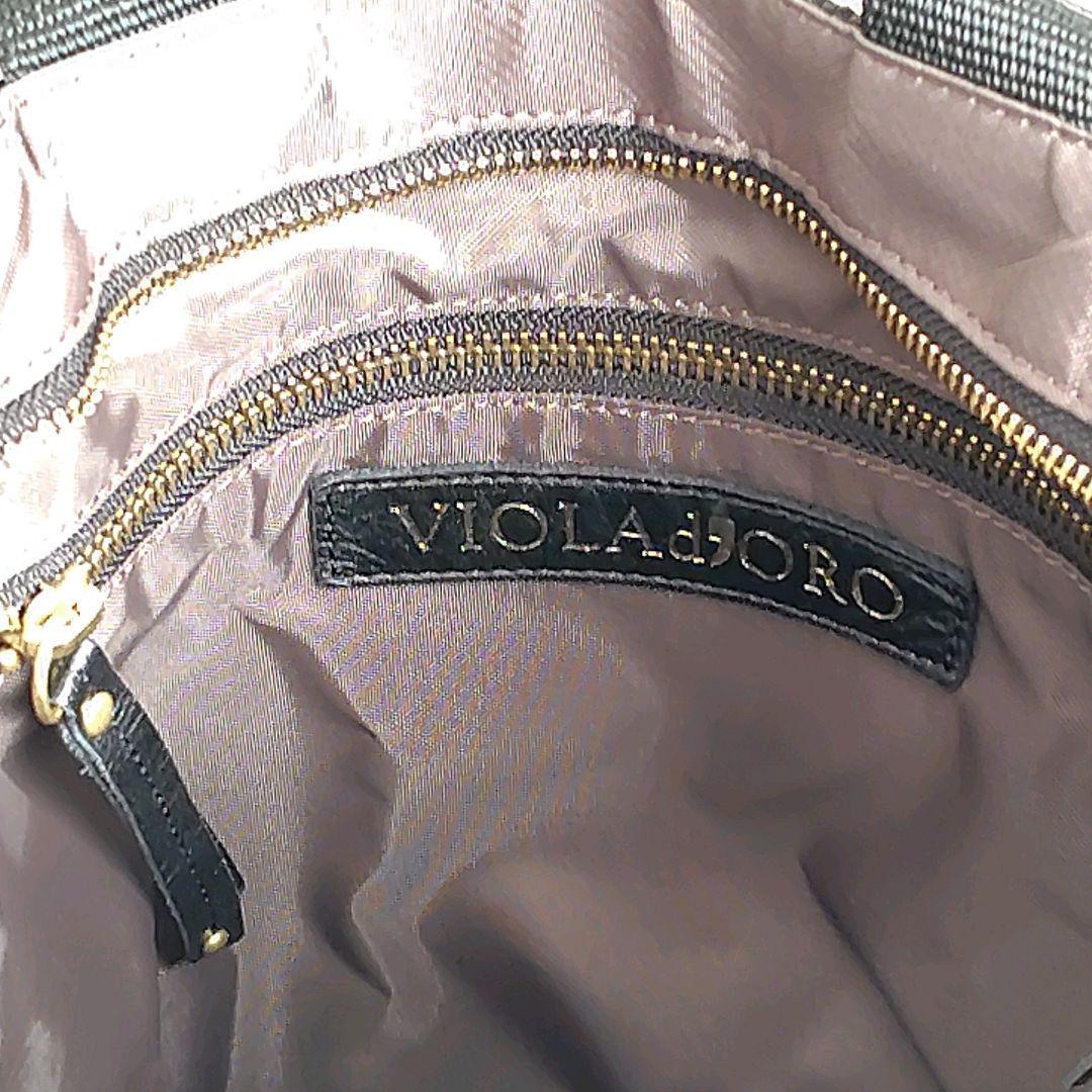 美品　VIOLAd’ORO ナイロントートバッグ ２way 黒　V-2037　M