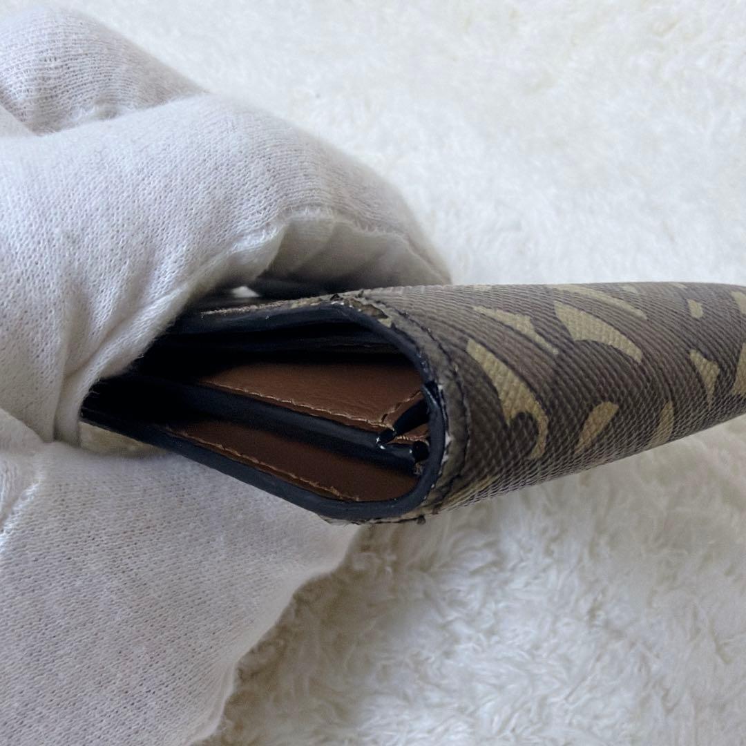 BURBERRY 2つ折り財布 TBロゴ 総柄 レザー PVC ブラウン