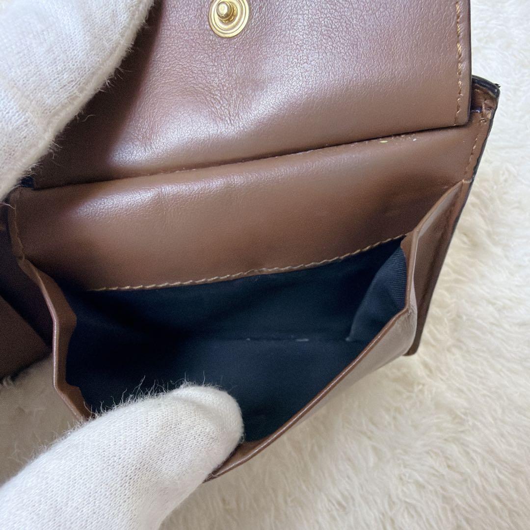 BURBERRY 2つ折り財布 TBロゴ 総柄 レザー PVC ブラウン