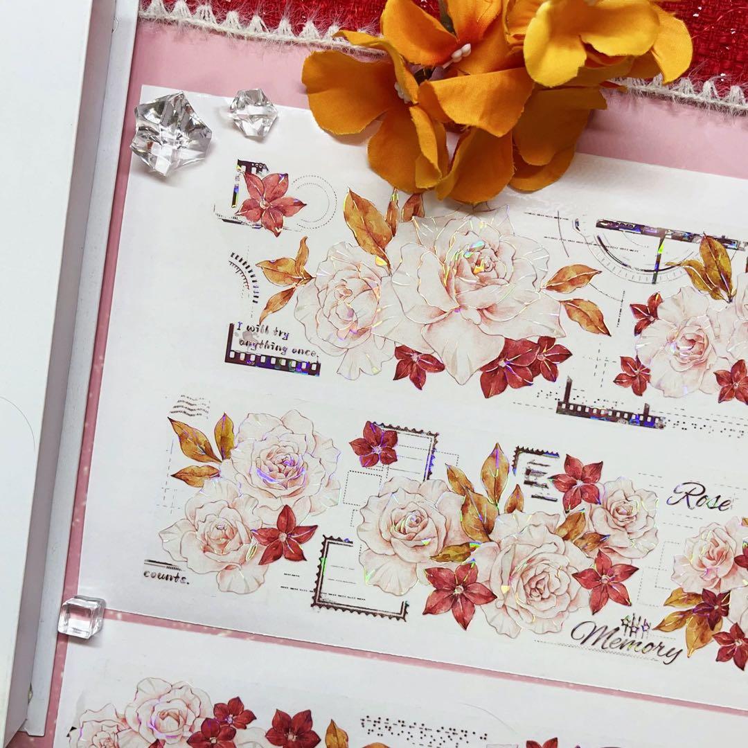 木皆原创《复古粉玫》海外マスキングテープ マステ 【2722】