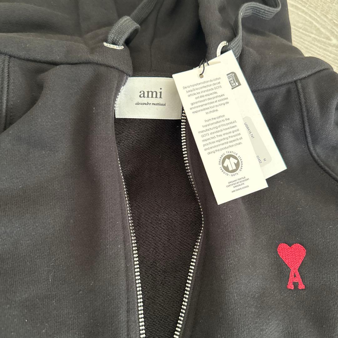 ❤︎Ami Paris❤︎黒 フルジップパーカー 黒 ユニセックスM 新品
