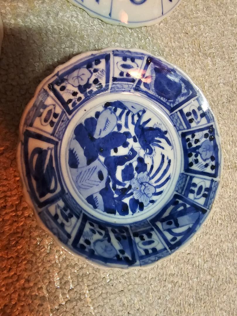 値下げ限界‼️早い者勝ち 新渡品 江戸後期から明治初 芙蓉 花鳥文 9客セット