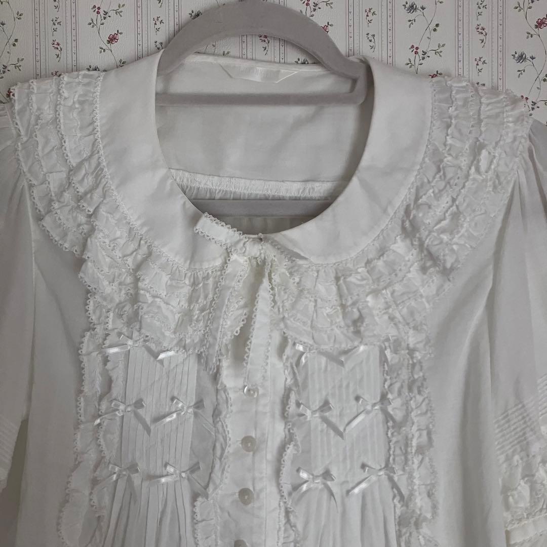 ピンクハウス　ブラウス　半袖　白