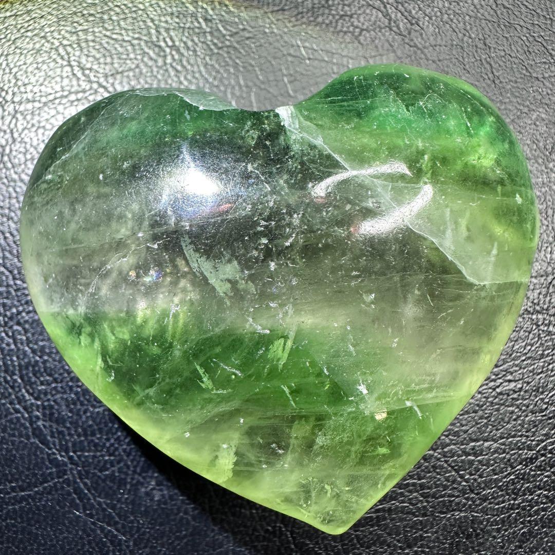 爆アレ❗️レインボー☆グリーンフローライト♡ハート♡ 蛍石パワーストーンA1189
